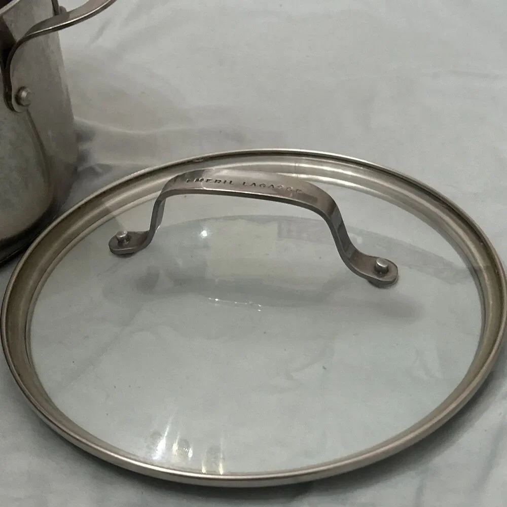 Emeril Lagasse 5 Qt 4.7 L Stock Pot Dutch Oven Stainless Steel with Clear Lid